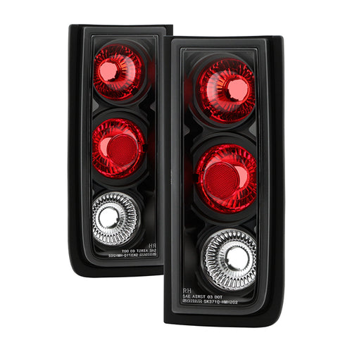 Hummer Tail Lights, Euro Style Tail Lights, Tail Lights, Hummer H2 Tail Lights, 03-09 Tail Lights, Black Tail Lights, H2 Tail Lights, Spyder Tail Lights