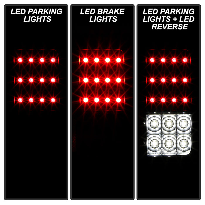 Jeep LED Tail Lights, Jeep Wrangler JK Tail Lights, Jeep Wrangler JKU Tail Lights, Jeep 07-18 Tail Lights, LED Tail Lights, Spyder LED Tail Lights, Black Smoke Tail Lights