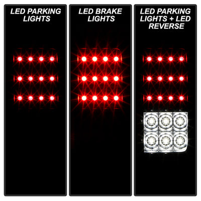 Jeep LED Tail Lights, Jeep Wrangler JK Tail Lights, Jeep Wrangler JKU Tail Lights, Jeep 07-18 Tail Lights, LED Tail Lights, Spyder LED Tail Lights, Black Smoke Tail Lights