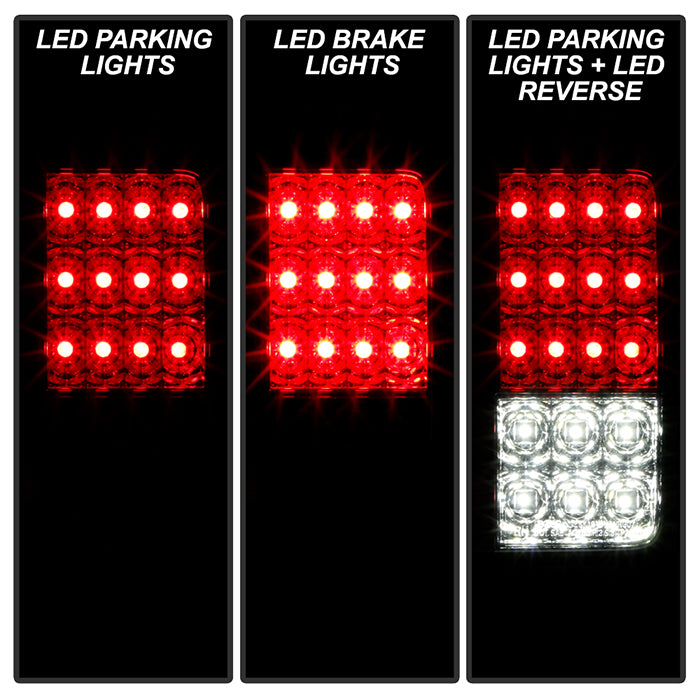 Jeep LED Tail Lights, Jeep Wrangler JK Tail Lights, Jeep Wrangler JKU Tail Lights, Jeep 07-18 Tail Lights, LED Tail Lights, Spyder LED Tail Lights, Red Clear Tail Lights