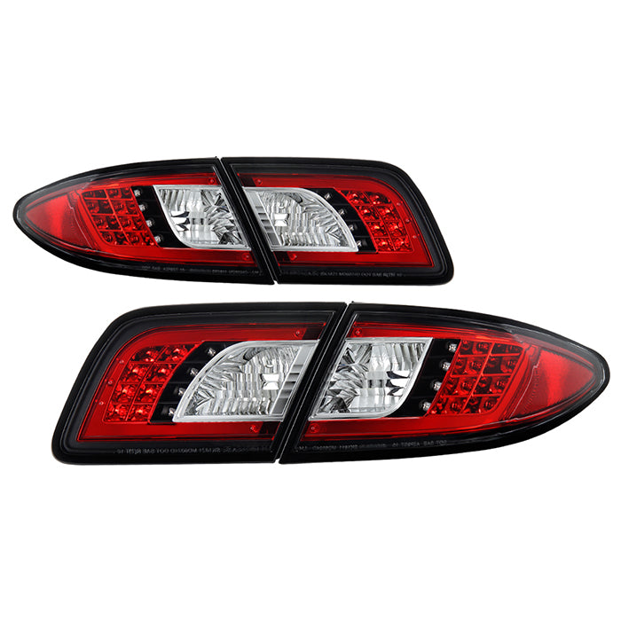 Mazda Tail Lights, Mazda6 Tail Lights, 03-08 Tail Lights, LED Tail Lights, Black Tail Lights, Spyder Tail Lights