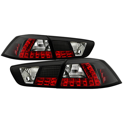 Mitsubishi Tail Lights, Lancer / Evolution X Tail Lights, 08-14 Tail Lights, LED Tail Lights, Black Tail Lights, Spyder Tail Lights