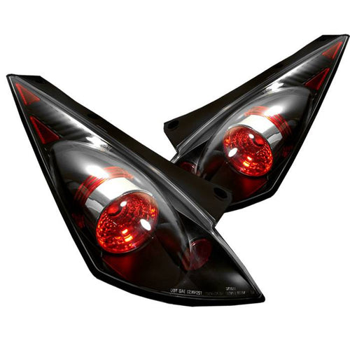 Nissan Tail Lights, Nissan 350Z Tail Lights, Euro Style Tail Lights, 03-05 Tail Lights, Tail Lights, Black Tail Lights, Spyder Tail Lights