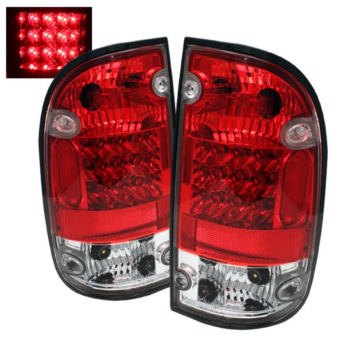 Toyota LED Tail lights, Toyota Tacoma Tail lights, Tacoma LED Tail lights, Tacoma 01-04 Tail lights, LED Tail lights, Red Clear Tail lights, Spyder Tail lights, LED Tail Lights