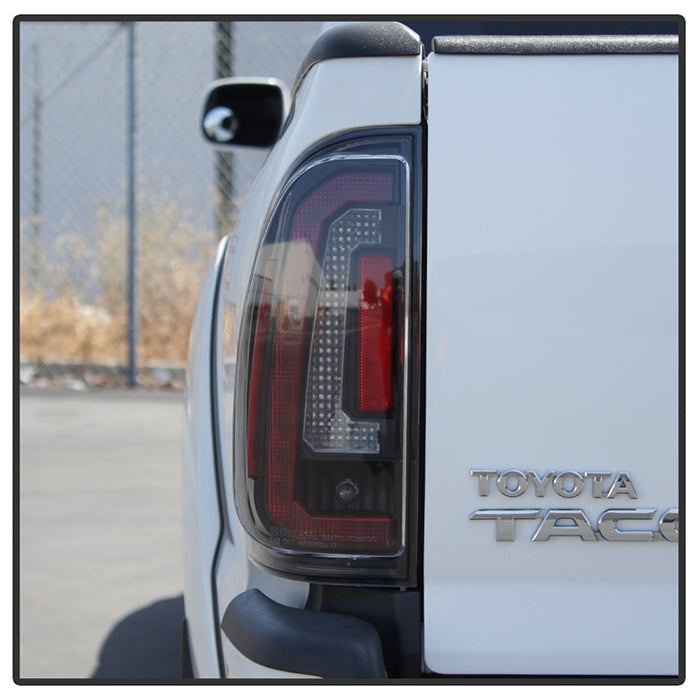 Toyota LED Tail lights, Toyota Tacoma Tail lights, Tacoma LED Tail lights, Tacoma 05-15 Tail lights, LED Tail lights, Black Tail lights, Spyder Tail lights