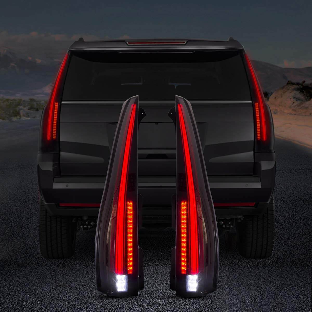 07-14 Cadillac Escalade 3th Gen (GMT900) Vland LED Tail Lights with Sequential Turn Signal