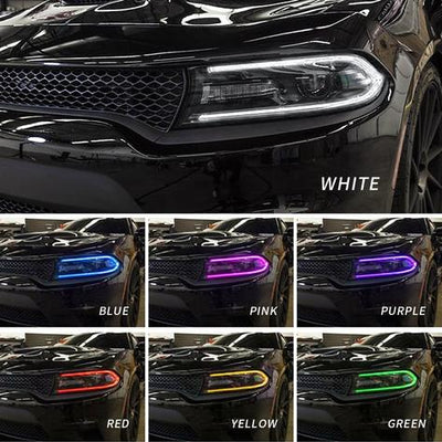 15-22 Dodge Charger 7th Gen (LD) Vland RGB Style Dual Beam Projector HeadLights Black