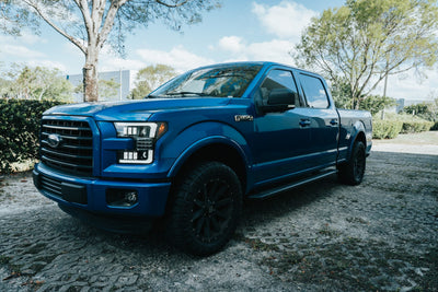 Ford Projector Headlights, F150 Projector Headlights, F150 15-17 Projector Headlights, Smoked/Black Headlights, LED Projector Headlights