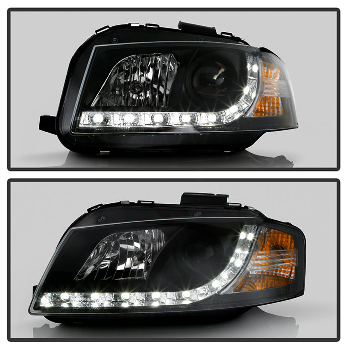 Audi A3 Headlights, A3 Headlights, Audi Headlights, 06-08 Audi Headlights, Spyder Headlights, Headlights, Black Headlights, Headlights, Audi Headlights, A3 Headlights, 
