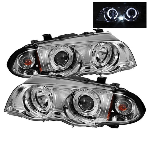 BMW E46 Headlights, BMW 3-Series Headlights, E46 99-01 Headlights, BMW Projector Headlights, BMW Headlights, Spyder Headlights, Projector Headlights, Chrome Headlights