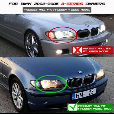 BMW 3-Series Headlights, 3-Series Headlights, BMW Headlights,02-05 BMW Headlights, Spyder Headlights, Projector Headlights, Black Headlights, BMW 3-Series,