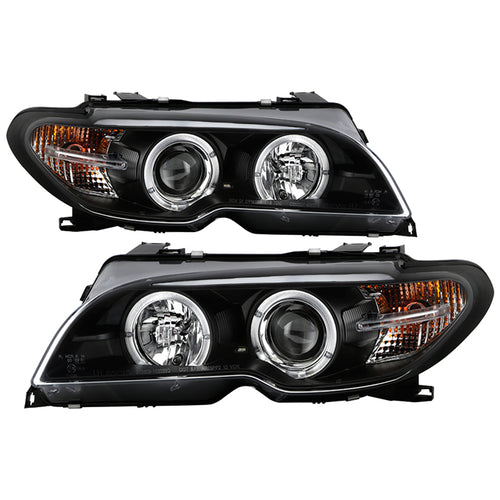 BMW E46 Headlights, BMW 3-Series Headlights, 3-Series Headlights, BMW Headlights, E46 04-06 BMW Headlights, Spyder Headlights, Projector Headlights, Black Headlights, BMW 3-Series