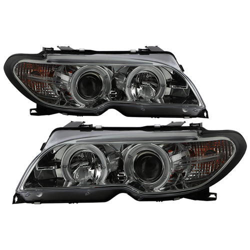 BMW E46 Headlights, BMW 3-Series Headlights, 3-Series Headlights, BMW Headlights, E46 04-06 BMW Headlights, Spyder Headlights, Projector Headlights, Smoke Headlights