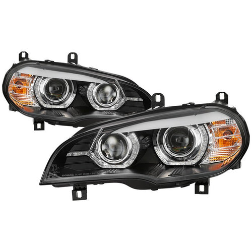 BMW X5 E70 Headlights, BMW Headlights, 07-10 Projector Headlights, Spyder Headlights, Projector Headlights, Headlights, Black Headlights, BMW X5 E70, X5 E70 Headlights