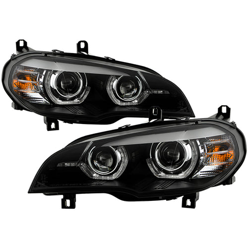 BMW X5 E70 Headlights, BMW Headlights, 07-10 Projector Headlights, Spyder Headlights, Headlights, Black Headlights, BMW X5 E70, X5 E70 Headlights