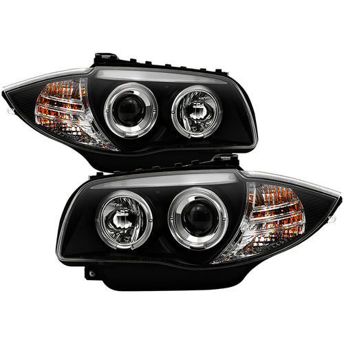 BMW Projector Headlights, BMW E87 Headlights, BMW 1-Series Headlights, E87 08-11 Headlights, Projector Headlights, LED Projector Headlights, Black Projector Headlights, E87 BMW Headlights 