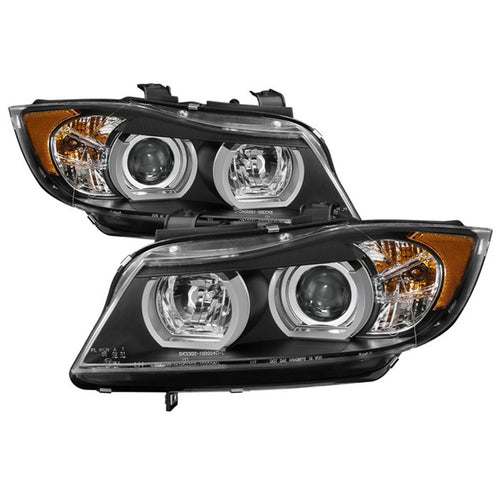 BMW E90 Headlights, BMW 3-Series Headlights, 06-08 Projector Headlights, BMW Headlights, 3-Series Headlights, Spyder Headlights, Projector Headlights, Headlights, Black Headlights, BMW 3-Series