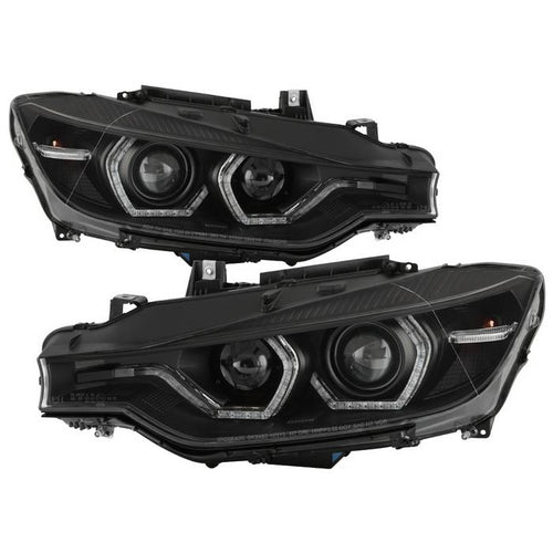 BMW F30 Headlights, BMW 3-Series Headlights, 12-14 Projector Headlights, BMW Headlights, 3-Series Headlights, Spyder Headlights, Projector Headlights, Headlights, Black Headlights, BMW 3-Series, F30 Headlights