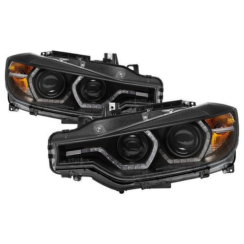 Spyder Headlights, Projector Headlights, BMW Headlights, BMW F30 Headlights, BMW 3 Series Headlights, F30 12-14 Headlights, Black Headlights 