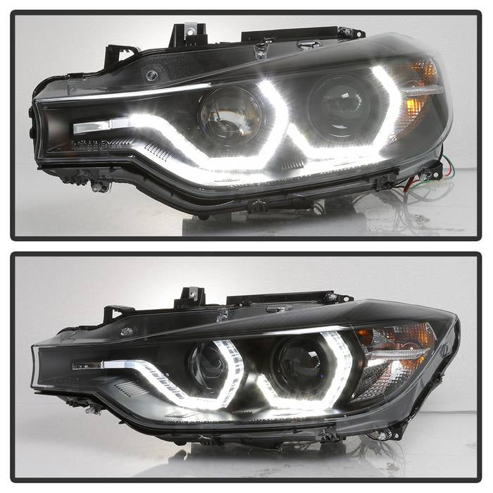 Spyder Headlights, Projector Headlights, BMW Headlights, BMW F30 Headlights, BMW 3 Series Headlights, F30 12-14 Headlights, Black Headlights 