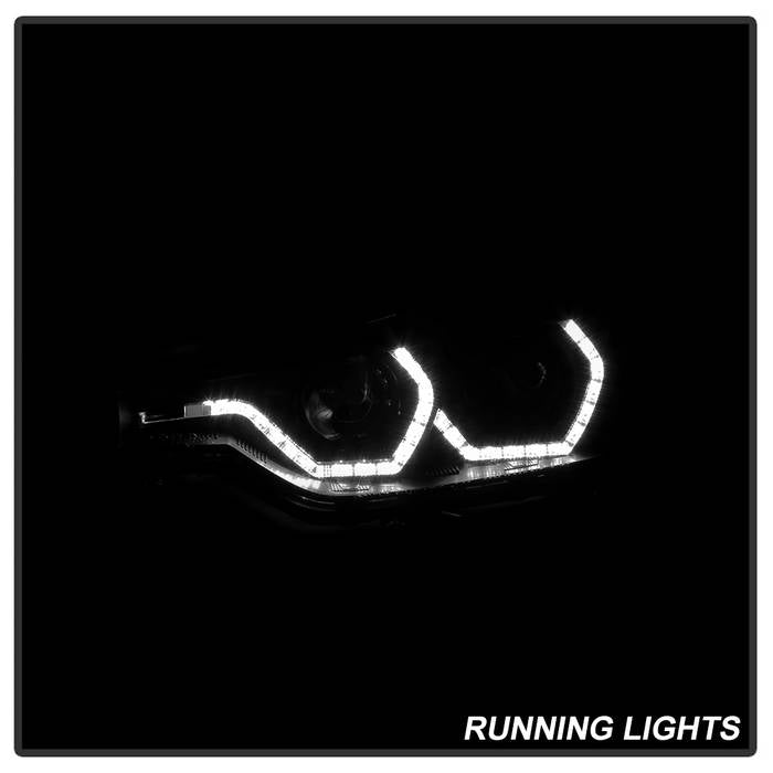 Spyder Headlights, Projector Headlights, BMW Headlights, BMW F30 Headlights, BMW 3 Series Headlights, F30 12-14 Headlights, Black Smoke Headlights 