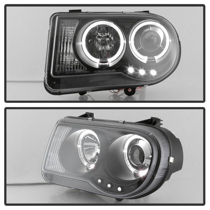 Chrysler Projector Headlights, Chrysler 300C Headlights, Projector Headlights, 05-10 Projector Headlights, 300C Headlights, Black Projector Headlights