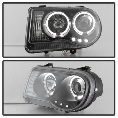 Chrysler Projector Headlights, Chrysler 300C Headlights, Projector Headlights, 05-10 Projector Headlights, 300C Headlights, Black Projector Headlights
