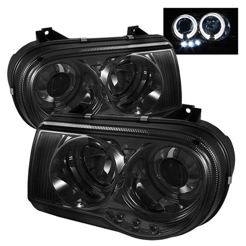 Chrysler Projector Headlights, Chrysler 300C Headlights, 05-10 Headlights, Projector Headlights, Smoke Projector Headlights, Spyder Projector Headlights