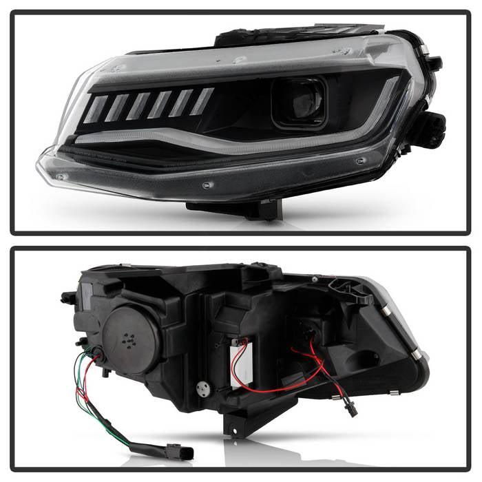 Chevy Headlights, Chevy Camaro Headlights, Chevy 16-18 Headlights, Full LED Headlights, Black Headlights, Spyder Headlights