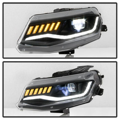 Chevy Headlights, Chevy Camaro Headlights, Chevy 16-18 Headlights, Full LED Headlights, Black Headlights, Spyder Headlights