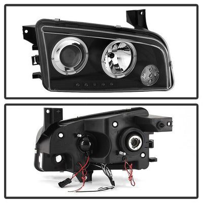Dodge Projector Headlights, Dodge Charger Headlights, Dodge  06-10 Headlights, Projector Headlights, Black Projector Headlights, Spyder Projector Headlights