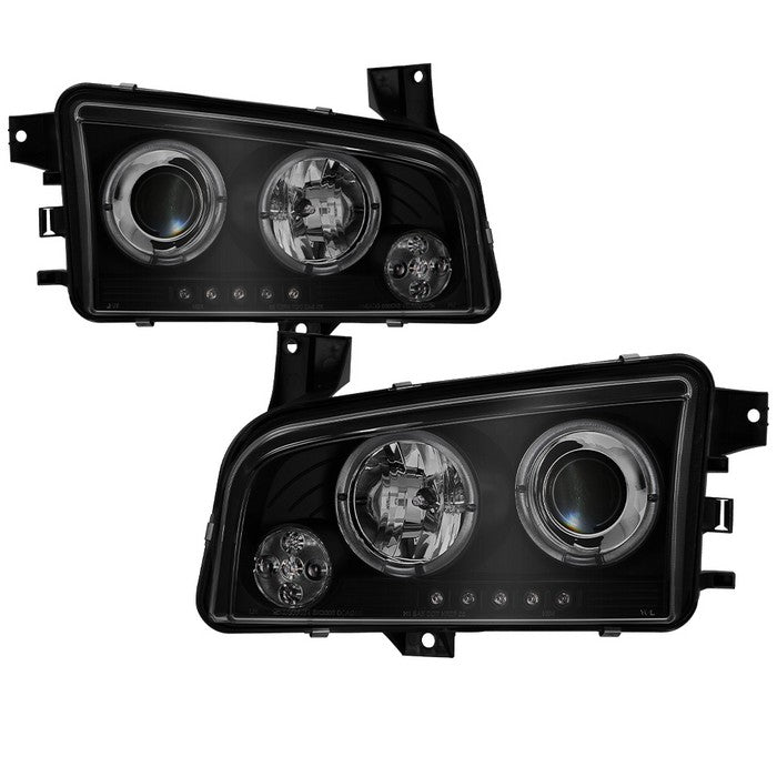 Dodge Projector Headlights, Dodge Charger Headlights, Dodge  06-10 Headlights, Projector Headlights, Black Smoke Projector Headlights, Spyder Projector Headlights