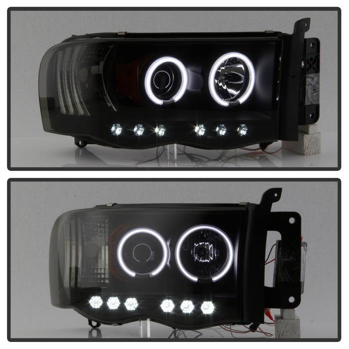 Dodge Projector Headlights, Dodge Ram 1500 Headlights, Dodge 02-05 Headlights, Dodge Ram 2500 Headlights, Dodge Ram 3500 Headlights, Dodge 03-05 Headlights, Projector Headlights, Black Smoke Headlights, Spyder Headlights