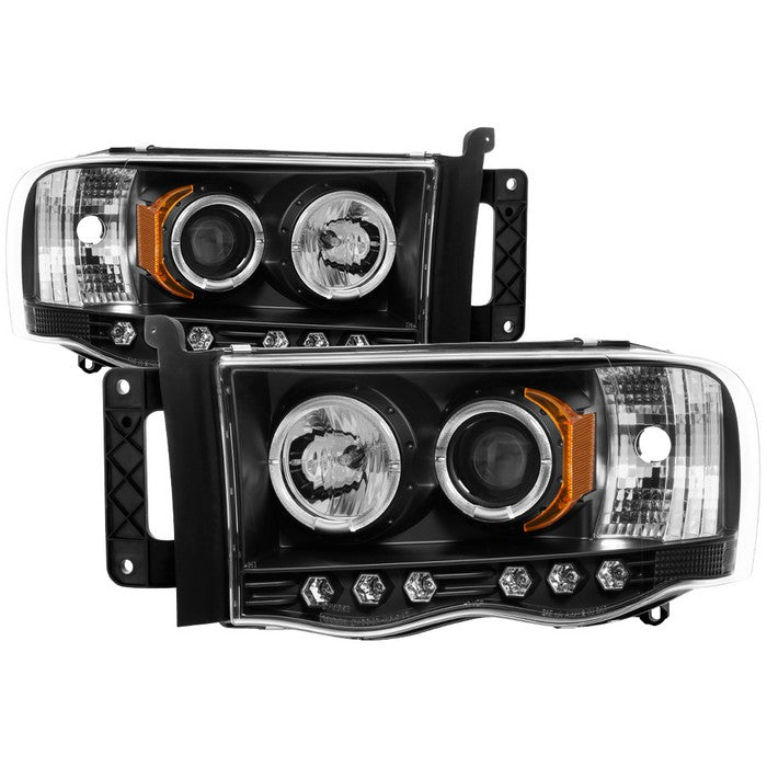 Dodge Projector Headlights, Dodge Ram 1500 Headlights, Dodge 02-05 Headlights, Dodge Ram 2500 Headlights, Dodge Ram 3500 Headlights, Dodge 03-05 Headlights, Projector Headlights, Black Headlights, Spyder Headlights