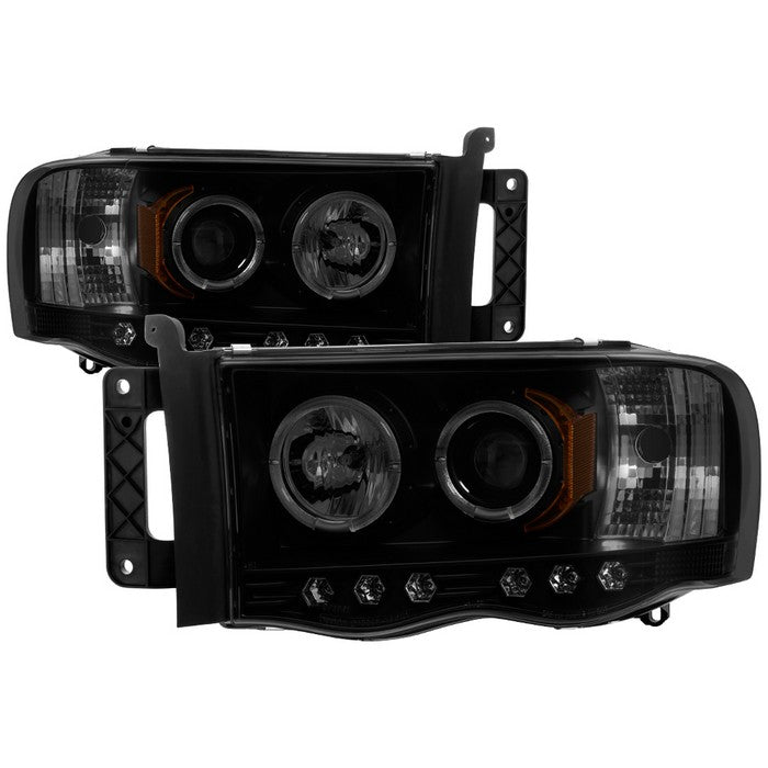 Dodge Projector Headlights, Dodge Ram 1500 Headlights, Dodge 02-05 Headlights, Dodge Ram 2500 Headlights, Dodge Ram 3500 Headlights, Dodge 03-05 Headlights, Projector Headlights, Black Smoke Headlights, Spyder Headlights