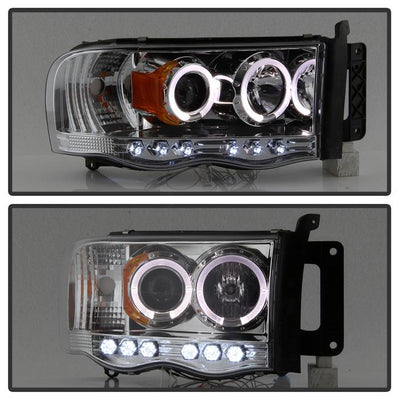 Dodge Projector Headlights, Dodge Ram 1500 Headlights, Dodge 02-05 Headlights, Dodge Ram 2500 Headlights, Dodge Ram 3500 Headlights, Dodge 03-05 Headlights, Projector Headlights, Chrome Headlights, Spyder Headlights