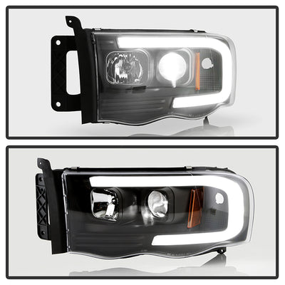 Dodge Equipped Headlights, Dodge Ram 1500 Headlights, Dodge 2002-2005 Headlights, Dodge Ram 2500 Headlights, Dodge Ram 3500 Headlights, Equipped Headlights, Dodge 2003-2005 Headlights, Black Headlights, Spyder Headlights