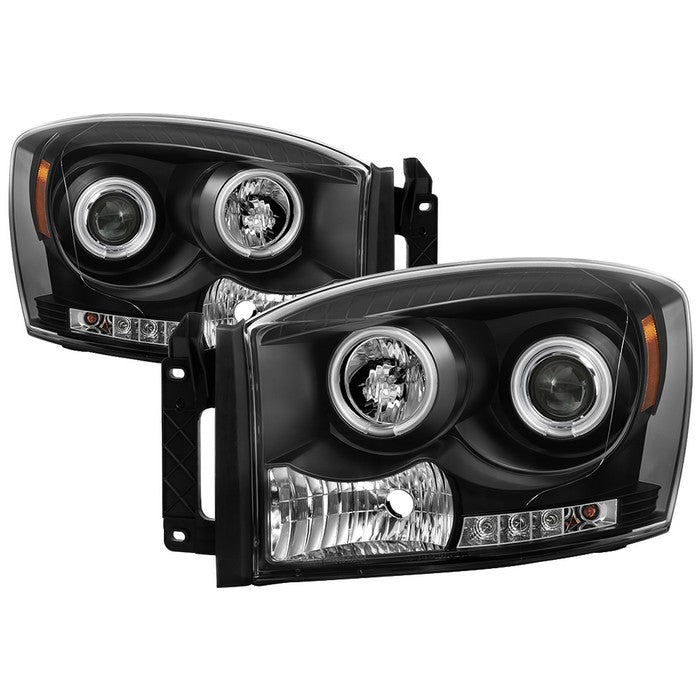 Dodge Projector Headlights, Dodge Ram 1500 Headlights, Dodge 06-08 Headlights, Dodge Ram 2500 Headlights, Dodge Ram 3500 Headlights, Projector Headlights, Dodge 06-09 Headlights, Black Headlights, Spyder Headlights