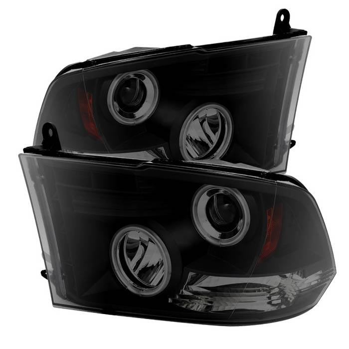 Dodge Projector Headlights, Dodge Ram 1500 Headlights, Dodge 09-18 Headlights, Dodge Ram 2500 Headlights, Dodge Ram 3500 Headlights, Projector Headlights, Dodge 10-19  Headlights, Black Smoke Headlights, Spyder Headlights