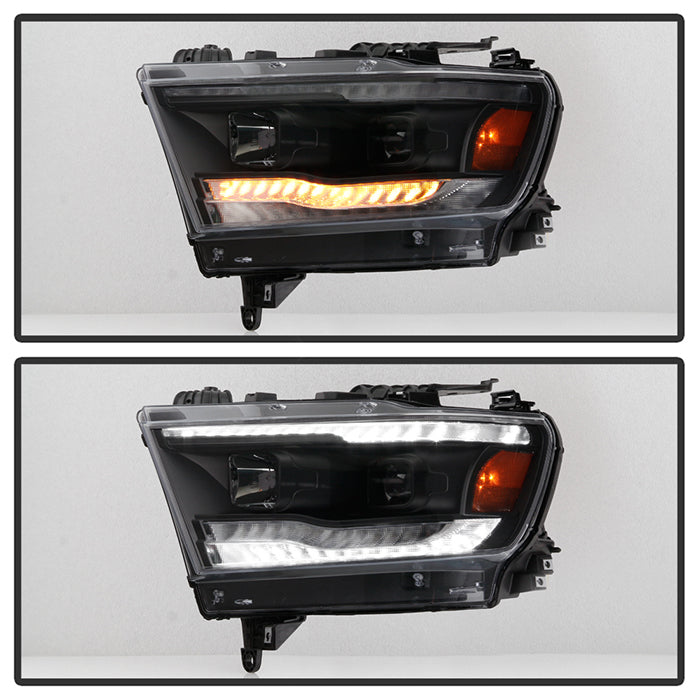 Dodge Projector Headlights, Dodge Ram Headlights, Ram 1500 Headlights, Dodge 2019-2020 Headlights, Projector Headlights, Black Headlights, Spyder Headlights