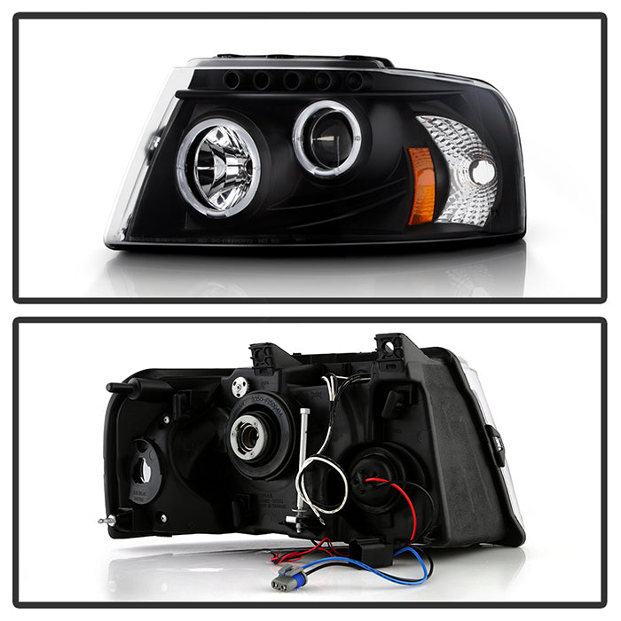 Ford Projector Headlights, Ford Expedition Headlights, 03-06 Projector Headlights, Expedition Projector Headlights, Black Projector Headlights