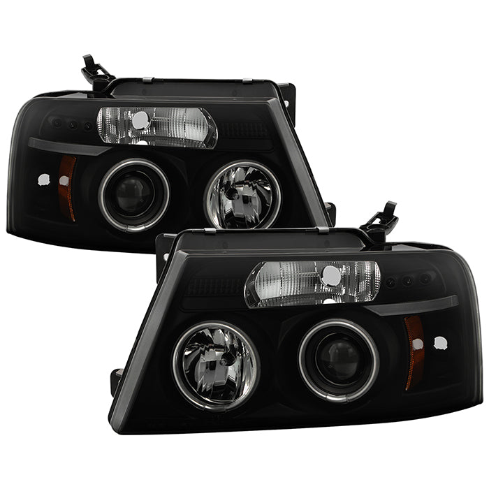 Ford  Projector Headlights, Ford F150 Headlights, Ford 04-08 Headlights, Projector Headlights, Black Smoke Projector Headlights, Spyder Projector Headlights