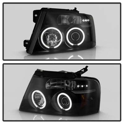 Ford  Projector Headlights, Ford F150 Headlights, Ford 04-08 Headlights, Projector Headlights, Black Smoke Projector Headlights, Spyder Projector Headlights