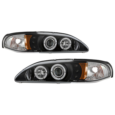 Ford Projector Headlights, Ford Mustang Headlights, Ford 94-98 Headlights, Projector Headlights, Black Projector Headlights, Spyder Headlights