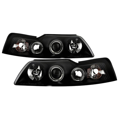Ford Projector Headlights, Ford Mustang Headlights, Ford 99-04 Headlights, Projector Headlights, Black Projector Headlights, Spyder Headlights