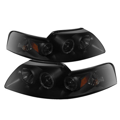 Ford Projector Headlights, Ford Mustang Headlights, Ford 99-04 Headlights, Projector Headlights, Black Smoke Projector Headlights, Spyder Headlights