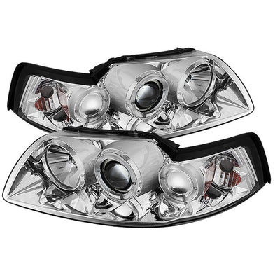Ford Projector Headlights, Ford Mustang Headlights, Ford 99-04 Headlights, Projector Headlights, Chrome Projector Headlights, Spyder Headlights