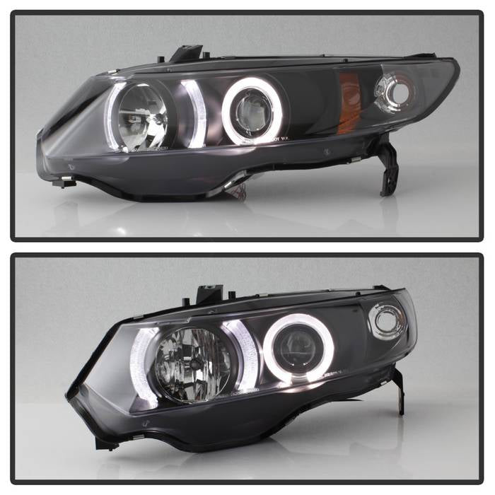 Honda Projector Headlights, Honda Civic Headlights, 06-08 Headlights, Black Headlights, Projector Headlights, Civic Projector Headlights