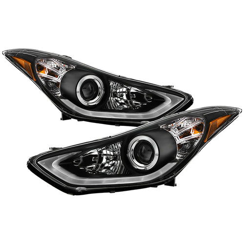 Hyundai Projector Headlights, Hyundai Elantra Headlights, 11-13 Projector Headlights, Elantra Projector Headlights, Projector Headlights, Black Projector Headlights, Spyder Projector Headlights