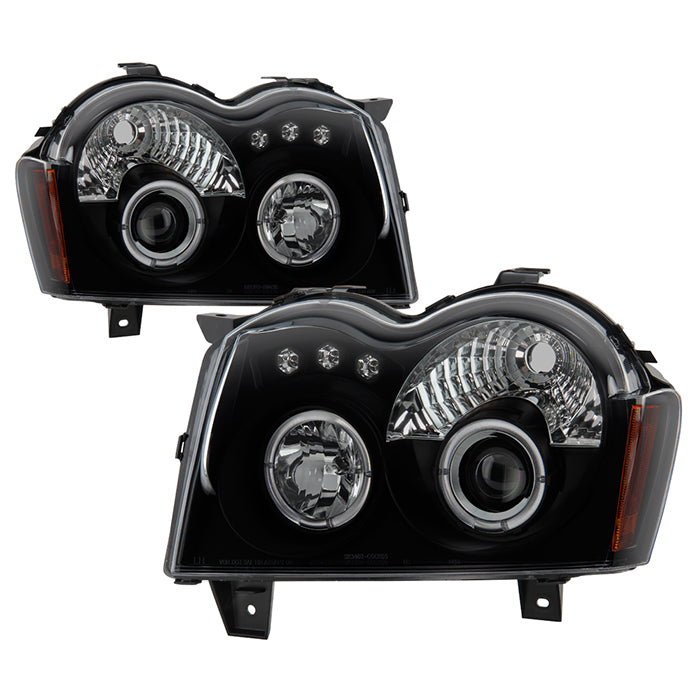 Jeep Projector Headlights, Jeep Grand Cherokee Headlights, Projector Headlights, 05-07 Projector Headlights, Black Smoke Headlights, Spyder Projector Headlights